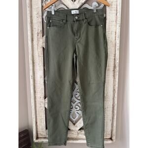 Nicole Miller NY Soho High Rise Ankle Skinny Denim Pants Olive Green Size 8